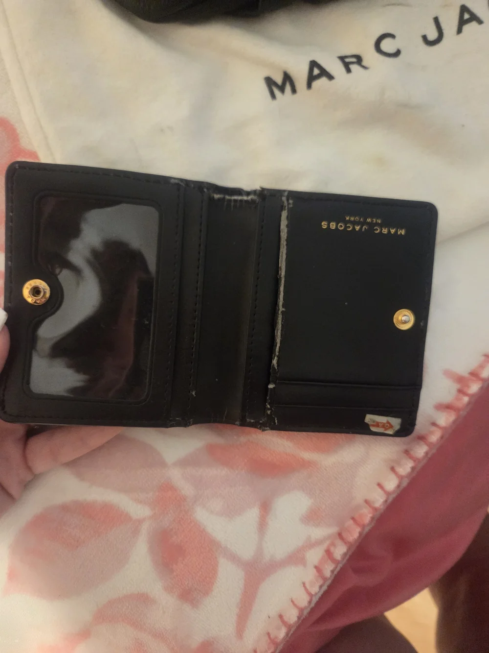 Marc Jacobs Black Wallet with Gold Plaque